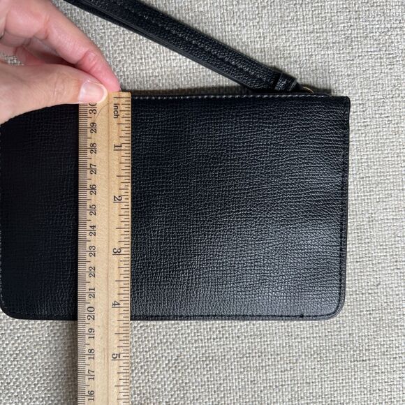 Karl Lagerfeld Paris Large Slim Card Case Wallet 5 Slot Zipper Wristlet Black - Picture 11 of 13